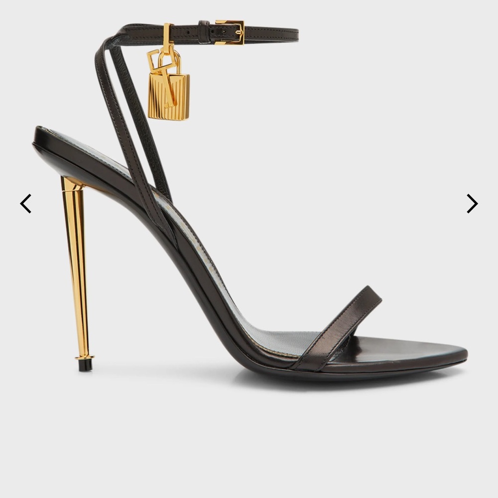Tom Ford Black and Gold Heels with Stiletto Design